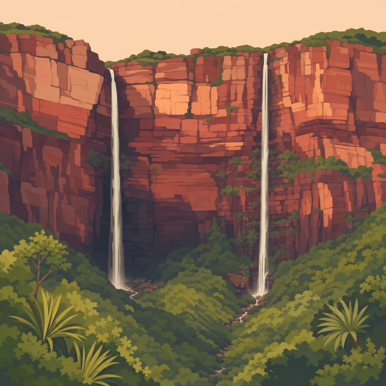 Paisagem ilustrada da Chapada Diamantina